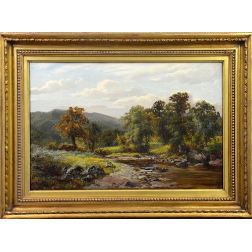 473 -  Albert Edmund Gyngell (British, 1866-1949), River Landscape, oil on canvas, signed twice in each b... 