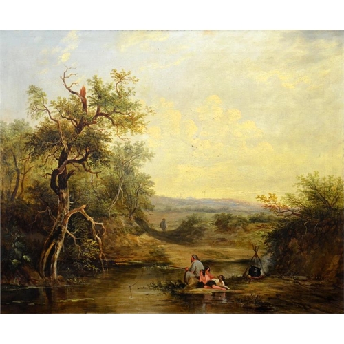 487 - Follower of Joseph Horlor (British, 1809-1887), River Scene, oil on canvas, unsigned, 51cm x 61cm, u... 