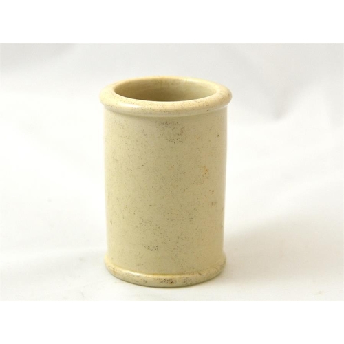 541 - A cylinder cream pot from F. Need, The Malvern Dairy 9cm high.