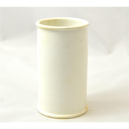 542 - A large size cylinder cream pot from Minifies, Weston-super-Mare 12.5cm high.