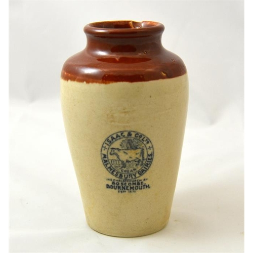 548 - A large cream pot from Isaac & Co Ltd Malmesbury Dairies, Boscombe, Bournemouth 16cm high.