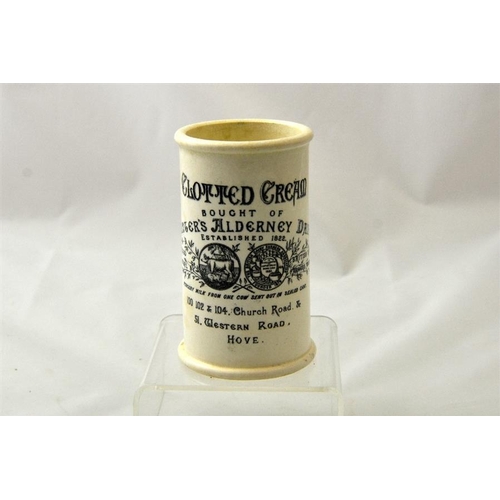 551 - A cylinder cream pot from Hunter's Alderney Dairy of Hove with gold medals awarded by the British Da... 