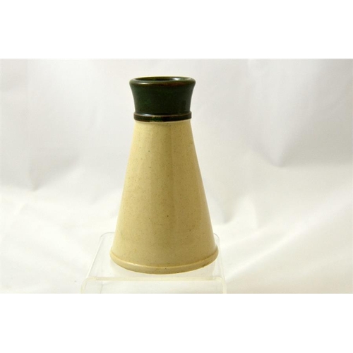 560 - A green top cream pot with 'Standard Cream' mark 13.5cm high.