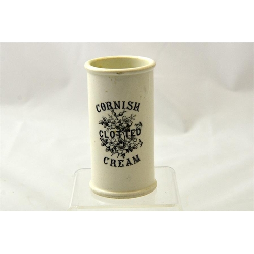 564 - A cylinder cream pot from R Chirgwin & Son, Penzance 12cm high.