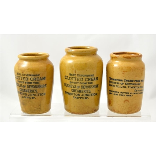 610 - Three cream pots from the Duchess of Devonshire Dairy Co, Devon (3) 11cm high.