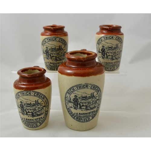 642 - A graduated set of four Rich Thick Cream jugs from J.E. Bannister Huddersfield Dairies (4) 13cm high... 