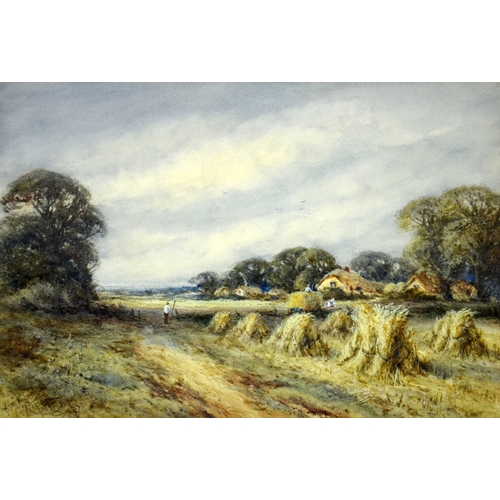 372 - † Alexander Molyneux Stannard (British, 1878-1975), Harvesting, watercolour, signed, 23cm x 34cm, fr... 