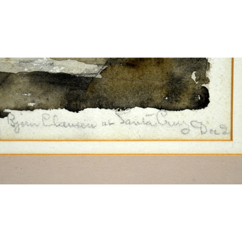 373 - English School (20th century), Bjorn Clausen at Santa Cruz, watercolour, titled and unsigned, 25cm x... 