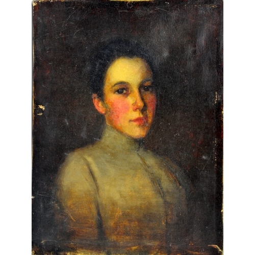 467 - English School (19th century), Portrait of a Young Woman, oil on canvas, 30cm x 23cm, unframed