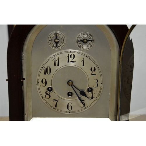 277 - A 19th century German mantle clock, Westminster chime, Junghens, Wurttemberg, the 5 inch silvered di... 