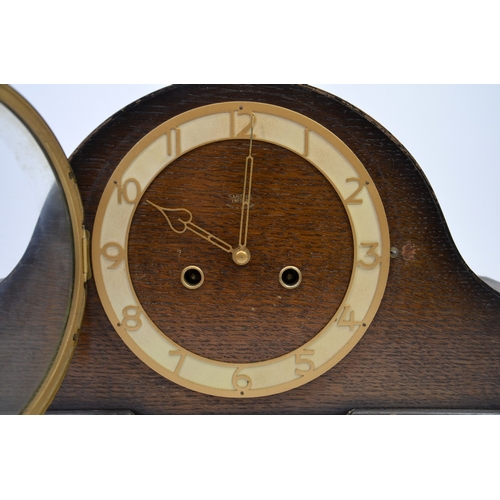 278 - Two Art Deco wood veneered mantle clocks, Smiths etc. (2)