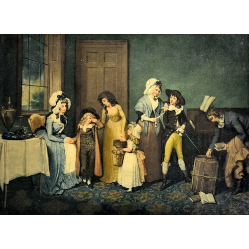 297 - Two 18th century coloured prints published by W Bigg, 1790, Black Monday and Dolce Domum, 40cm x 60c... 