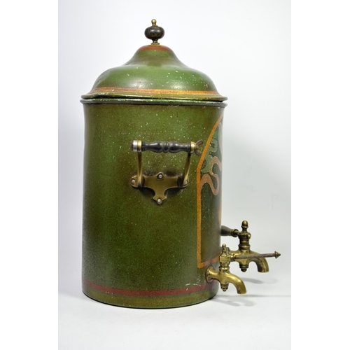 62 - A Lyons Tea House urn, with brass and wooden handles and a ceramic liner, circa 1910, height 48cm, d... 