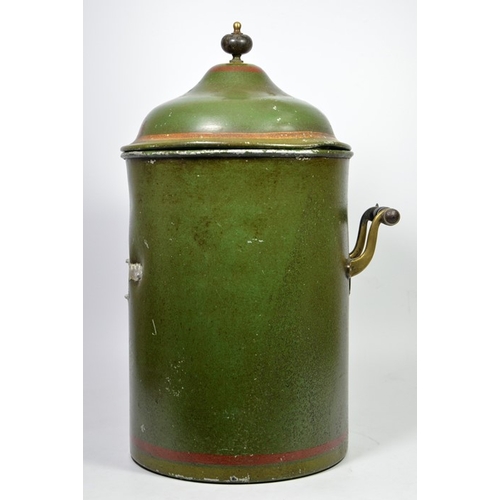 62 - A Lyons Tea House urn, with brass and wooden handles and a ceramic liner, circa 1910, height 48cm, d... 