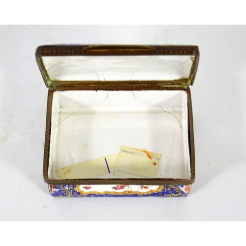 78 - An 18th century Bilston enamelled box, height 3cm, length 8.5cm, width 7cm