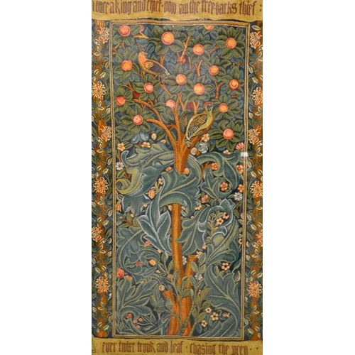 81 - A tapestry of Tree Bark Thief, designed by William Morris, 57cm x 111cm, framed