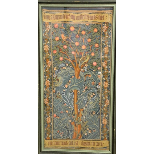 81 - A tapestry of Tree Bark Thief, designed by William Morris, 57cm x 111cm, framed