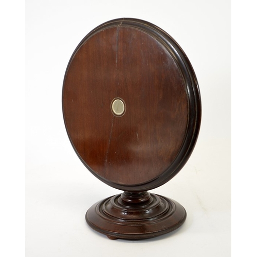 108 - A miniature Victorian mahogany tilt top breakfast table, the circular top set with pewter rounder, o... 