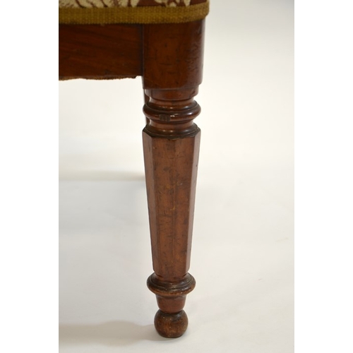 125 - A Gothic Revival mahogany chair, circa 1840, three arched back with trefoil cartouches and leaf moul... 