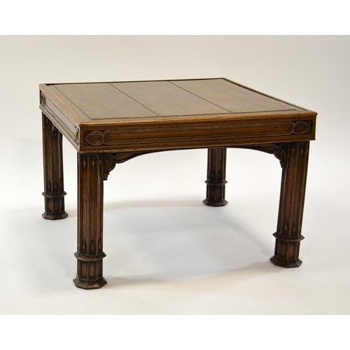 128 - A Gothic Revival oak occasional table or footstool, in the style of A W N Pugin, 20th Century, octag... 