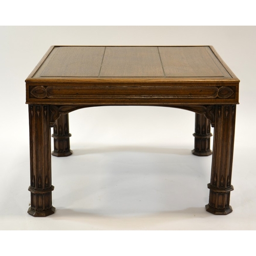 128 - A Gothic Revival oak occasional table or footstool, in the style of A W N Pugin, 20th Century, octag... 