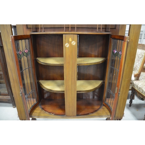 158 - A Glasgow School Arts and Crafts art nouveau mahogany display cabinet, in the style of Wylie and Loc... 