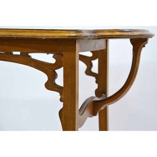 180 - Emile Galle, an Art Nouveau marquetry side table, circa 1900, the quatrelobed rectangular top inlaid... 