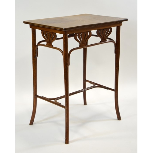 186 - Koloman Moser for J J Kohn (attributed), a bentwood occasional table, circa 1900, stylised Secession... 