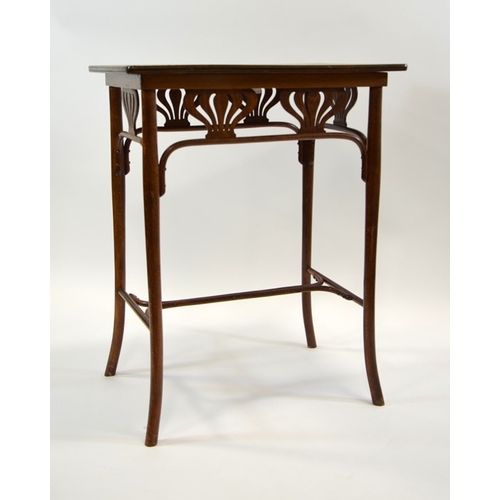 186 - Koloman Moser for J J Kohn (attributed), a bentwood occasional table, circa 1900, stylised Secession... 