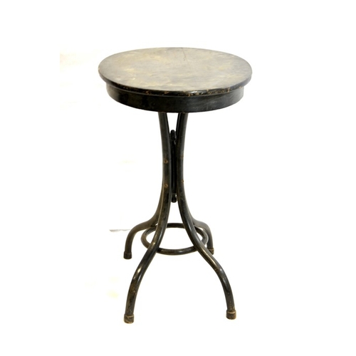 187 - Thonet, an ebonised bentwood single drawer occasional table, circa 1880, the oval top supported on f... 