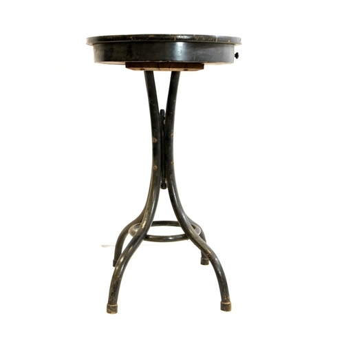 187 - Thonet, an ebonised bentwood single drawer occasional table, circa 1880, the oval top supported on f... 