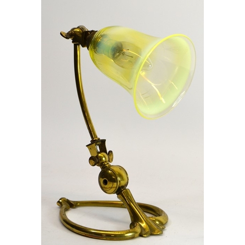 211 - W A S Benson and James Powell and Sons, an Arts and Crafts brass table lamp, model 1246, circa 1900,... 