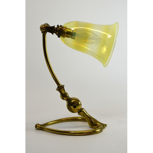 211 - W A S Benson and James Powell and Sons, an Arts and Crafts brass table lamp, model 1246, circa 1900,... 