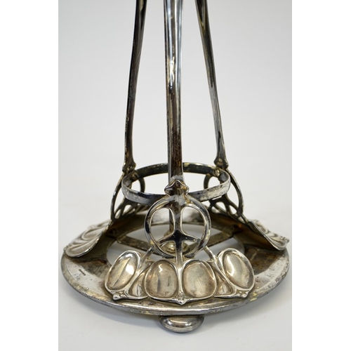 227 - An Arts and Crafts silver plated table lamp, circa 1910, in the style of David Veasey or Archibald K... 