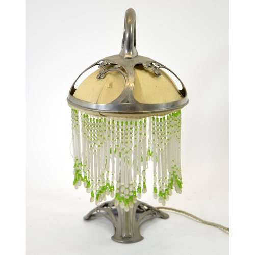 251 - WMF, a Jugendstil silver plated table lamp, open tendril design with Art Nouveau style ivy and berri... 