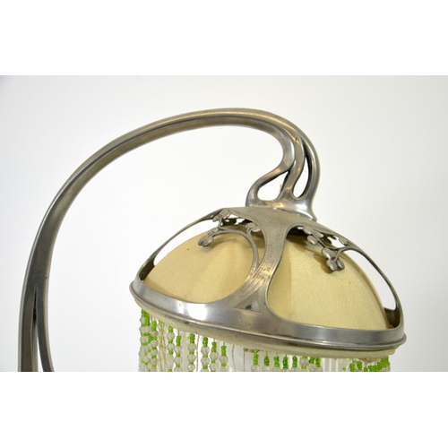 251 - WMF, a Jugendstil silver plated table lamp, open tendril design with Art Nouveau style ivy and berri... 