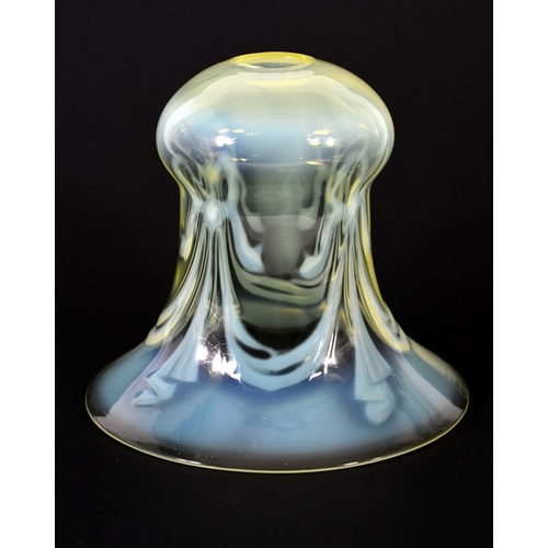 291 - John Walsh Walsh, an Arts and Crafts glass light shade, circa 1905, bell form, straw opal with optic... 