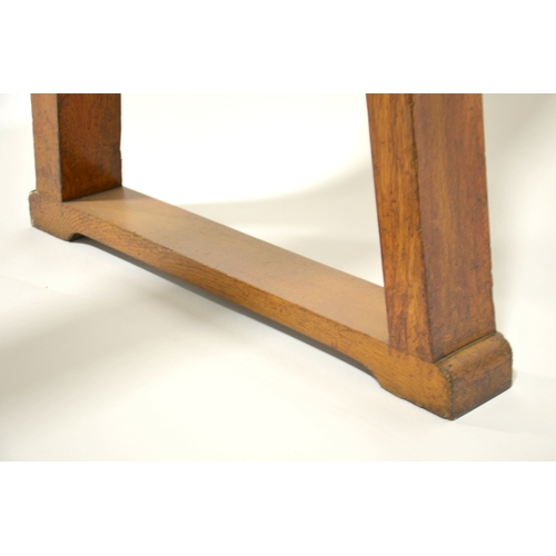 166 - Ambrose Heal for Heal and Sons, an Arts and Crafts oak Letchworth refectory table, three plank top w... 