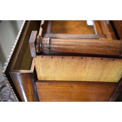 111 - A Victorian Irish miniature mahogany chiffonier, circa 1840, the carved back with eagles flanking a ... 