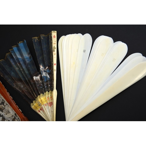 67 - A group of four assorted 18th and 19th century ladies fans, length of longet 26cm (4)