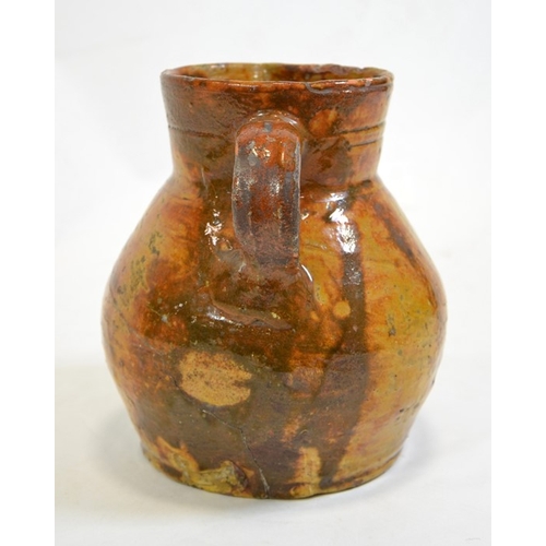 1314 - A mid to late 18th century West Country cider jug, gleaner glazed, circa 1760, 19.5cm high