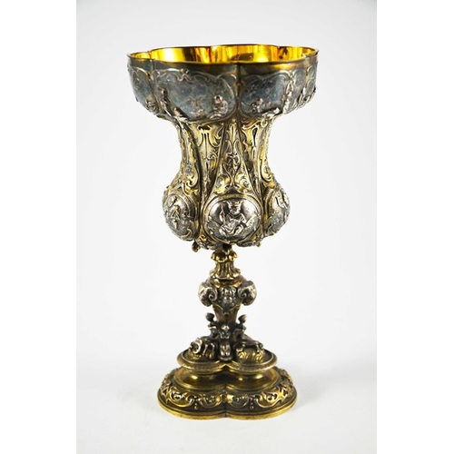 10 - Elkington and Co., an electrotype facsimile of the 16th century Nuremberg silver goblet in the Briti... 