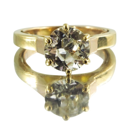 171 - An Art Deco 18ct Yellow Gold diamond solitaire ring, French circa 1930, the old cut circular diamond... 