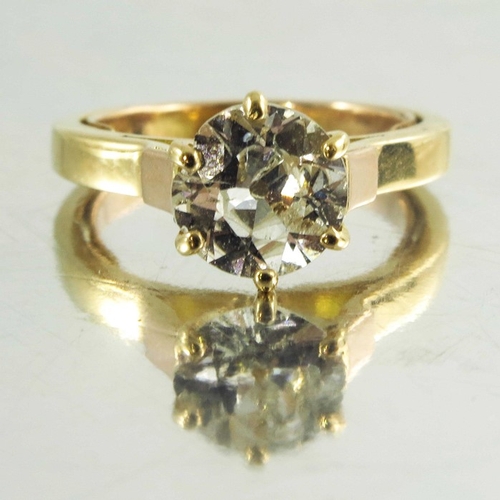 171 - An Art Deco 18ct Yellow Gold diamond solitaire ring, French circa 1930, the old cut circular diamond... 