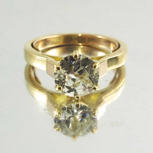 171 - An Art Deco 18ct Yellow Gold diamond solitaire ring, French circa 1930, the old cut circular diamond... 