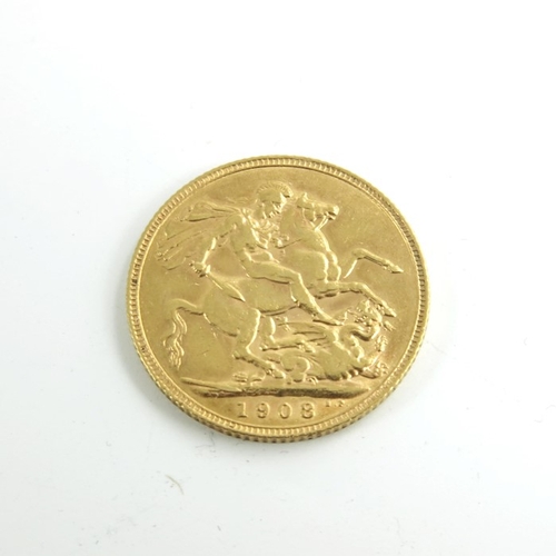 191 - Edward VII (1901-1910), gold sovereign, 1908