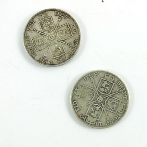 198 - Victoria (1837-1901), two double florins, 1889 and 1890 (2)