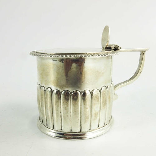 44 - An Elizabeth II silver mustard pot, Hicklenton and Phillips Ltd., London 1964, cylindircal form, hal... 