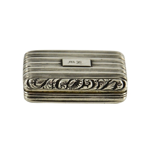 58 - A George IV silver vinaigrette, Joseph Willmore, Birmingham 1828, reeded Regency stripe design with ... 