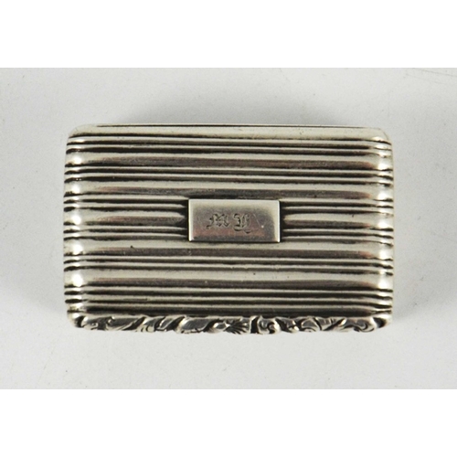 58 - A George IV silver vinaigrette, Joseph Willmore, Birmingham 1828, reeded Regency stripe design with ... 